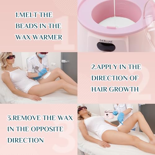 Wax Beads, 1LB Hard Wax Beans for Hair Removal Sensitive Skin, Hard Wax Perfect for Full Body, Brazilian Hard Wax Beads for Bikini waxing