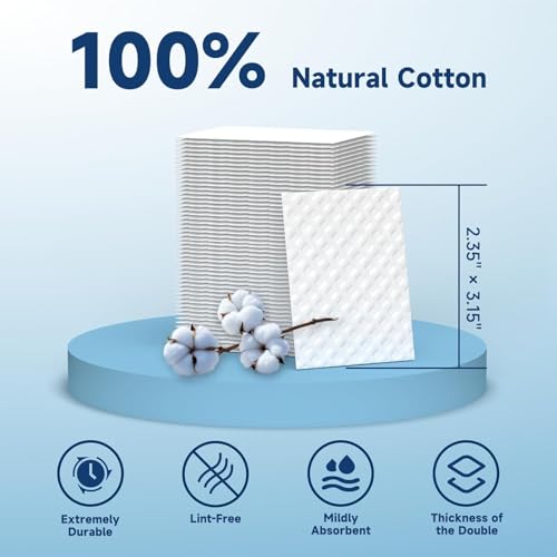 100% Cotton Rounds Pack of 4 - 800 Lint-Free Makeup & Nail Polish Remover Pads