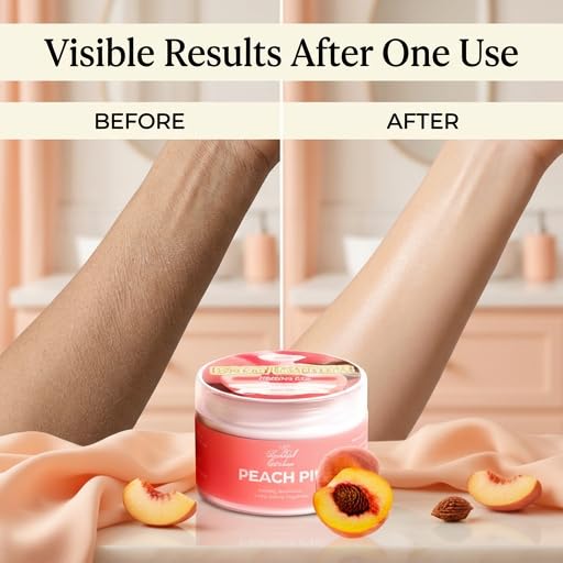 Peach Body Butter 8oz Hydrating Moisturizer with Jojoba, Argan & Vitamin E - Long-Lasting Fragrance