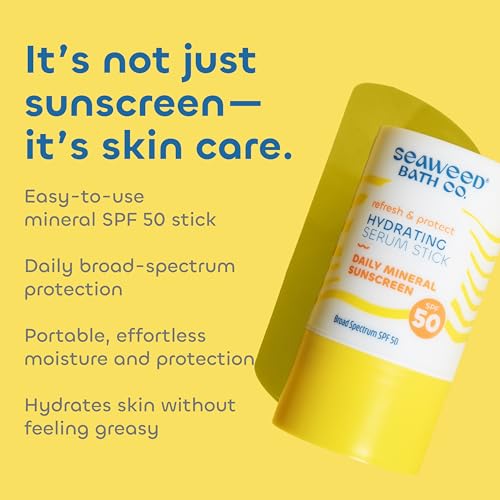 Hydrating SPF 50 Serum Stick with Zinc Oxide - Lightweight Face Sunscreen for Men & Women