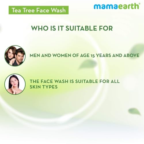 MAMAEARTH Tea Tree Face Wash with Tea Tree & Neem 8.45 Fl Oz (250ml)