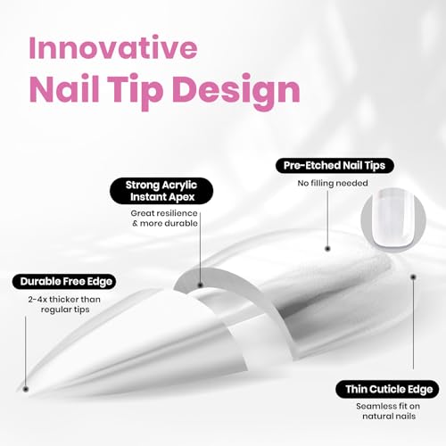 Beetles Tipex Lite Instant Nail Tips Medium Almond 512pcs - 16 Sizes