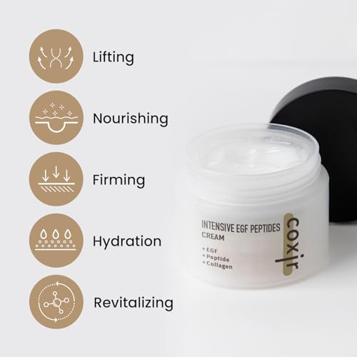 Coxir Intensive EGF Peptides Cream - Copper Peptide & 7-Peptide Complex, 1.69 Fl Oz