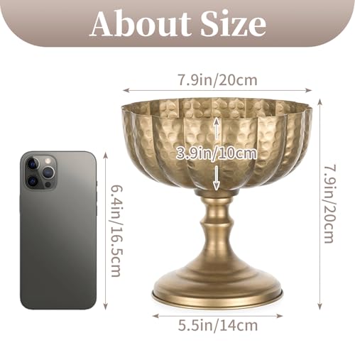 Gold Urn Vase for Wedding & Events - 10Pcs Distressed Compote Centerpieces (Variation: Gold / 10Pcs)