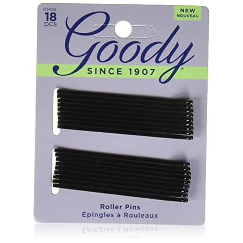 Goody Black Roller Pins, 3 inches 18 ea (Pack of 6)