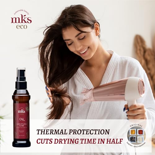 8 Fl Oz MKS eco Hair Styling Elixir with Moroccan Argan & Hemp Seed Oil - Nourishing & Frizz Control