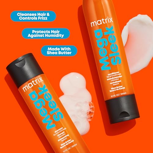 Mega Sleek Anti-Frizz Shampoo 10.1 Fl Oz for Dry Damaged Frizzy Hair - Smoothing & Detangling