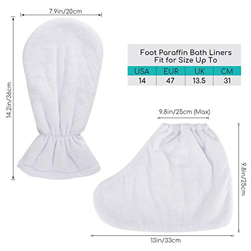 Paraffin Heated SPA Mittens & Foot Liners - Large Size, Elastic Fit, Hot Wax Compatible