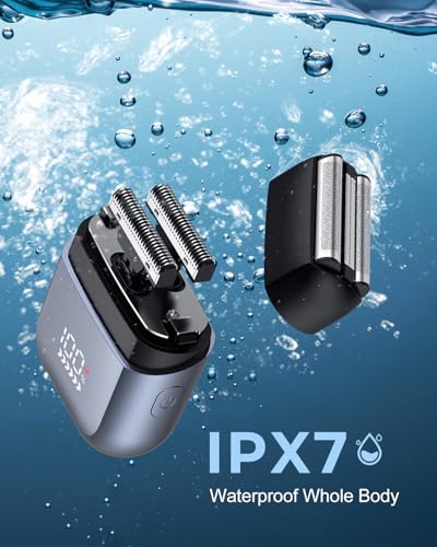Men's Electric Foil Shaver - Waterproof USB-C Rechargeable Mini Razor with Floating Blades
