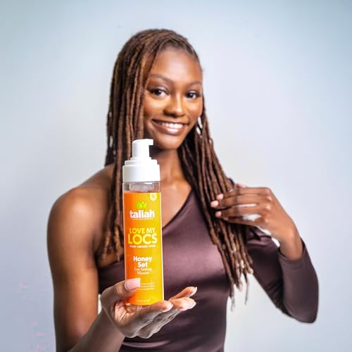 Taliah Waajid Love My Locs Honey Set Loc Hair Mousse 8oz ? Alcohol-Free, Moisturizing, Firm Hold Mousse for Locs, Twists & Braids, Natural Hair Styling Foam