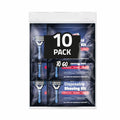 On-the-Go Shaving Kit ? Disposable Razor, Shaving Cream, Washcloth & Aftershave Wipe ? Travel Friendly, Grooming Essentials for Hygiene when on the Go - Black (10)