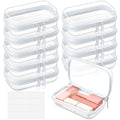 Sanwuta 10 Pcs XS Clear Hard Zipper Case Organizer Set with Labels