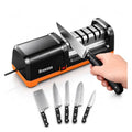 Electric Knife Sharpener 3-Stage Diamond Abrasives - Black Orange