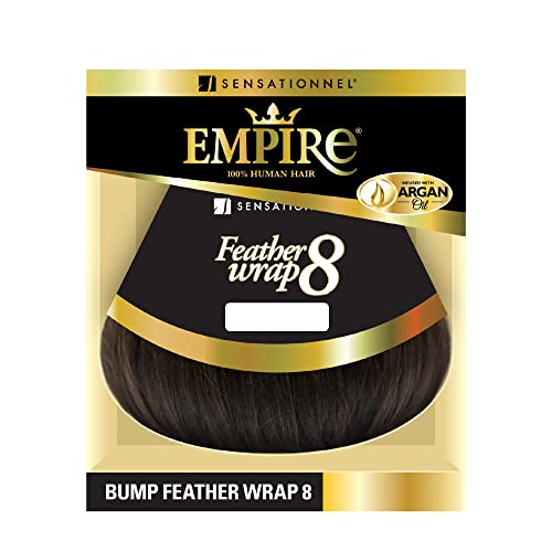 Human Hair Weave Feather Wrap Extensions - 8 Inch OffBlack 1B - Sensationnel Empire
