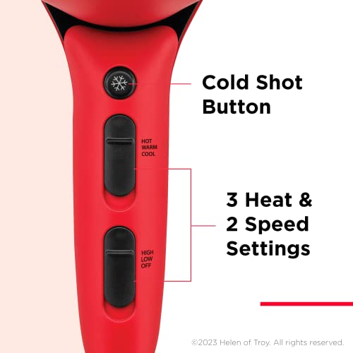 Revlon Airflow Control Hair Dryer with Diffuser - 3 Piece Set, Red