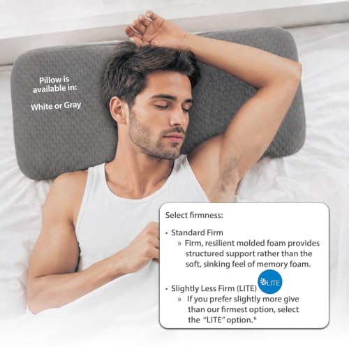 Ergonomic Cervical Pillow for Neck Pain Relief - Firm, Average, White