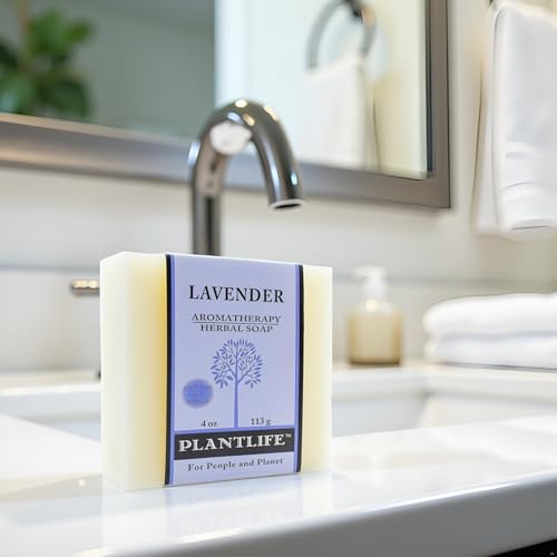 Plantlife Lavender 6-pack Bar Soap - Moisturizing and Soothing Soap for Your Skin - Hand Crafted Using Plant-Based Ingredients - Made in California 4oz Bar
