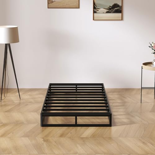 Twin Box Spring Bed Foundation - Heavy Duty Metal Frame, No Noise, 7 Inch Low Profile Support