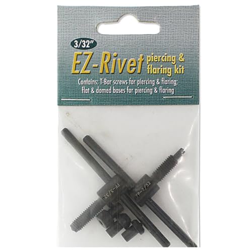 Jewelry Riveting & Flaring Kit with 3/32" T-Bar Screws - Flat & Domed Bases