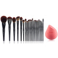 Jessup Professional Makeup Brushes Set Black 21Pcs T271 with Makeup Blender Sponge Red 1Pack SP002