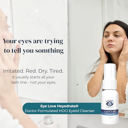 Eye Love Heyedrate Lid & Lash Cleanser Spray 1 oz - Gentle Eyelid & Lash Cleaner - Hypochlorous Acid