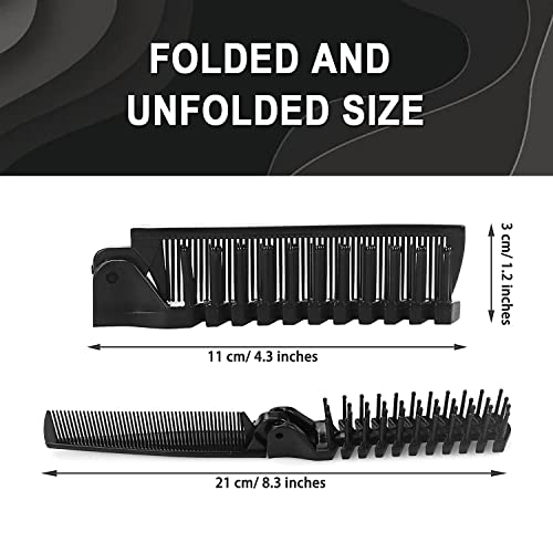 100 Pack Foldable Hair Combs Bulk with Double-Headed Teeth - Black, One Size