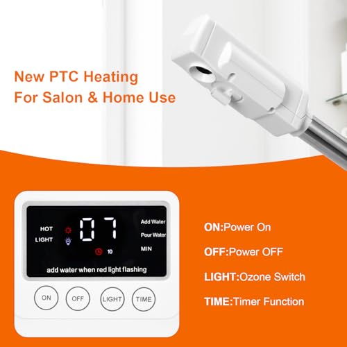 White Professional Facial Steamer with PTC Heating - Salon Spa Skin Care Equipment