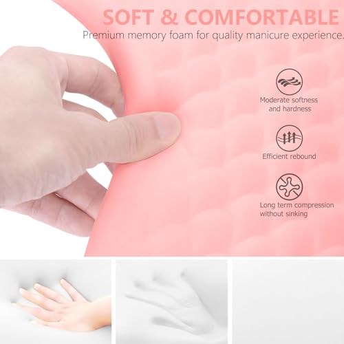 Memory Foam Nail Tech Arm Rest Cushion with Detachable Bracket - Pink