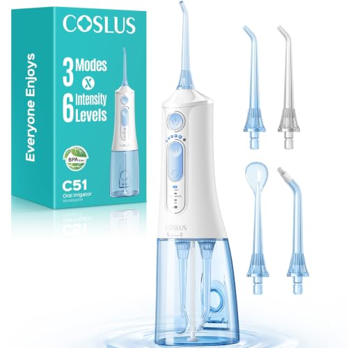 Water Dental Flosser C51 - ADA Accepted, 3 Modes 6 Pressure Settings, Arctic White