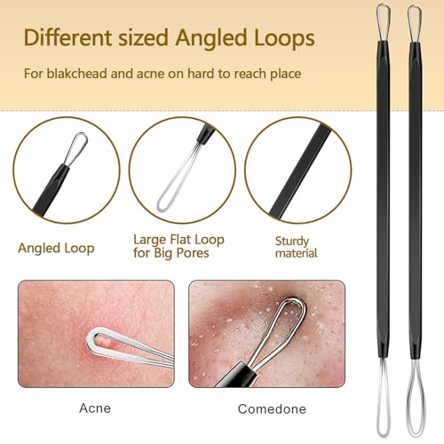 Black 40pcs Professional Pimple Popper Tool Kit for Salons & Estheticians