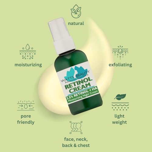 2 Pack Retinol Cream for Face and Body - Lightweight Pore-Friendly Night Moisturizer 4.48 oz