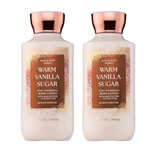 Bath & Body Works Vanilla Sugar Body Lotion 8 Fl Oz Pack of 2 - Lightweight & Hydrating