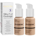 PHOERA Foundation, PHOERA Matte Liquid Foundation,PHOERA Makeup for Women, PHOERA Foundation Full Coverage Concealer, 30ml 24HR Matte Oil Control Concealer (102+104/ Nude+Buff Beige)
