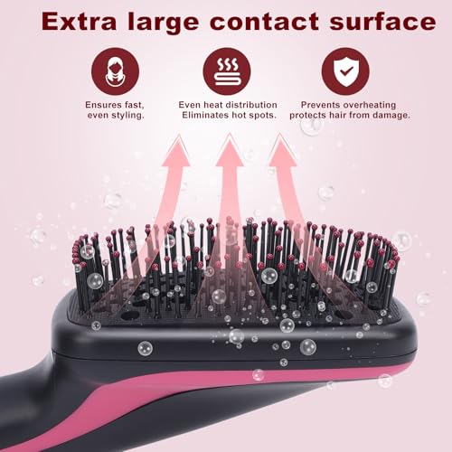 Sonew 2-in-1 Hair Dryer Brush and Straightener with Negative Ions - Detangles, Smoothing, Frizz Control