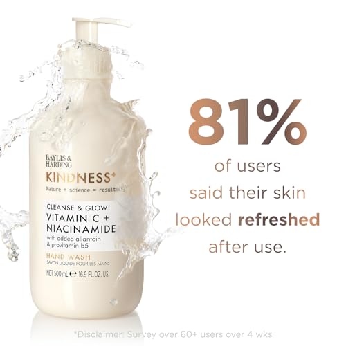 Baylis & Harding Kindness+ Vitamin C & Niacinamide Handwash 16.9 Fl Oz Pack of 3 – Orange & Mango Scent