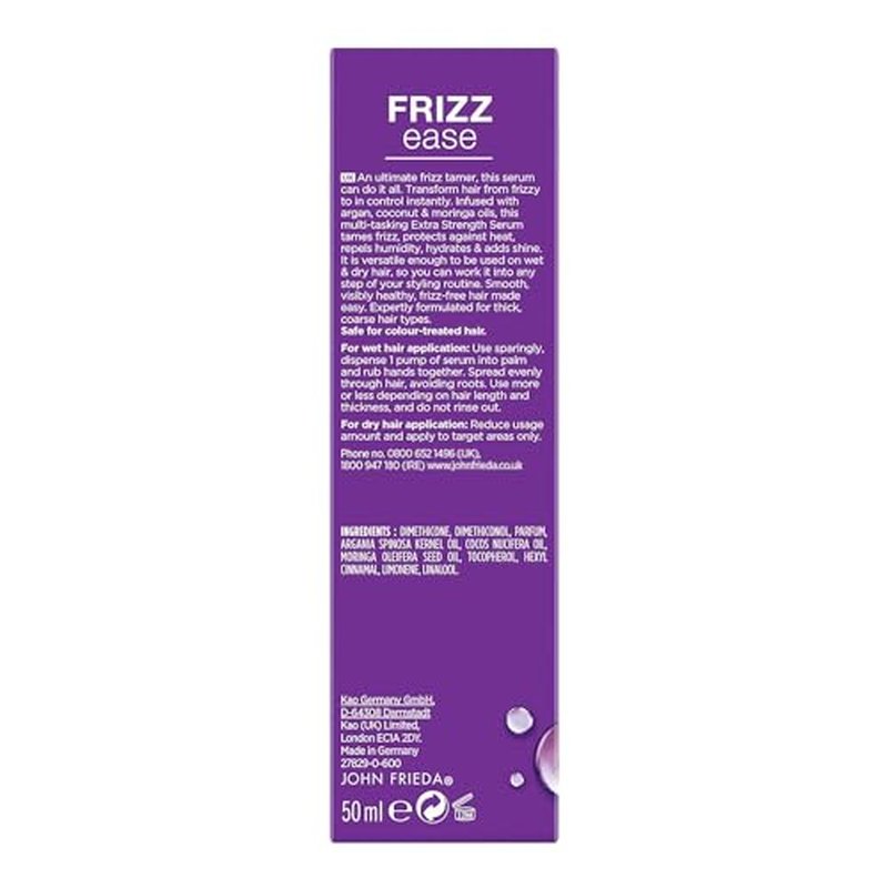John Frieda Frizz-Ease Extra Strength 6 Effect Serum, 1.69 Ounce (3 Pack)