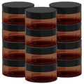 8 oz Plastic Cosmetic Jars with Lids - Pack of 12 Amber UV-Filtering Containers