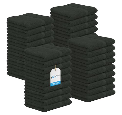 Gray Washcloths Bulk Pack of 36 - 12x12 Inch 100% Cotton Face & Body Towels - Soft, Absorbent, Multi-Purpose