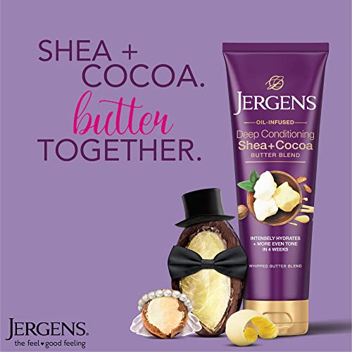 Jergens Shea & Cocoa Whipped Body Butter Lotion 8.5 Fl Oz Pack of 5 - Hydrating & Even Skin Tone