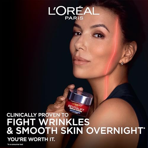 Revitalift Triple Power Night Cream - Anti-Aging Moisturizer with Glycolic Acid & Hyaluronic Acid, 2.55 oz