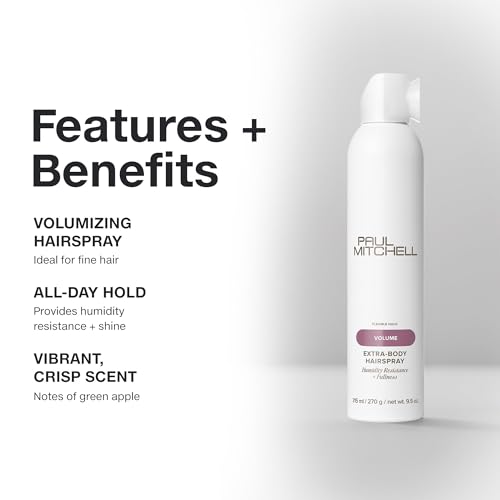 Paul Mitchell Extra-Body Hairspray 9.5 Fl Oz Flexible Hold Max Volume Humidity Resistant - Pack of 1