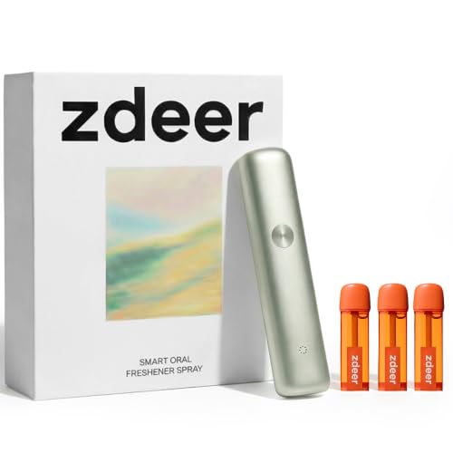 Electric Oral Spray - Probiotic Breath Freshener with 3 Flavors, Rechargeable Travel Size, Classic+3 Bombs Green