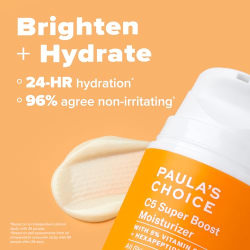 Paula's Choice C5 Super Boost Face Moisturizer with 5% Vitamin C & Squalane, Daily Face Lotion for Discoloration, Uneven Tone, Fine Lines & Breakout-Prone Skin, Fragrance-Free