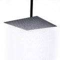 16-Inch Ultra Thin High Pressure Rain Shower Head Matte Black with Nozzles