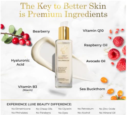 Coconut Scented Hyaluronic Acid Moisturizer for Face & Body - Non-Greasy, Organic, Anti-Aging Lotion
