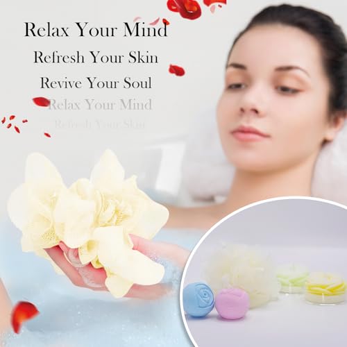 Bath Bombs for Women - 30 Pcs Handmade Natural Essential Oils Rose Bath Bombs with Scented Candles, Home Spa Fizzies Bubble Bath, Birthday Gifts for Women Her Self Care Gifts for Mom Wife (30)