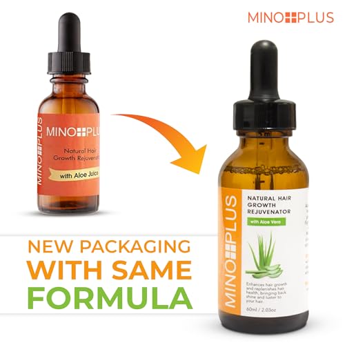 Natural Hair Growth Serum with Aloe Vera - 60ml / 2fl oz - Pack of 2 for Thicker, Stronger Hair