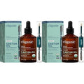 Cliganic Organic Castor Oil, 100% Pure (2oz Glass Bottle with Eyelash Kit) - For Eyelashes, Eyebrows, Hair & Skin (Packaging May Vary) (Pack of 2)