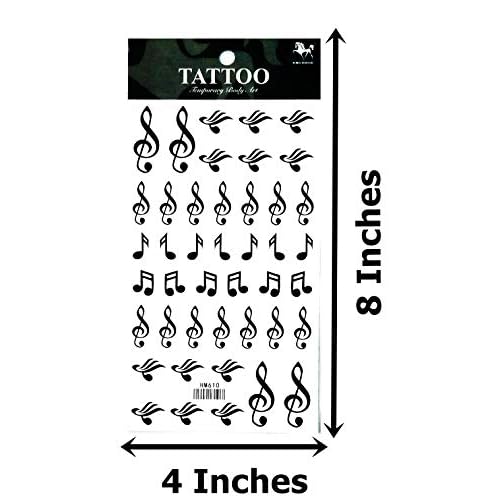 NipitShop 1 Sheet Fake Temporary Tattoo Sticker Music Note Arm Body Waterproof Women Art