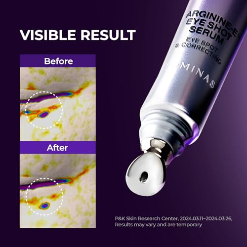 DOMINAS AtClinic Arginine-E Eye Shot Serum - Eye Bag & Puffiness Reducer with Caffeine, Niacinamide, Cooling Guasha Tip, Dark Circles & Firming, Anti-Aging, Korean Skincare, 0.67 fl oz